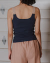 BASERANGE 25 Spring/Summer France Organic Cotton Contrast Color Vest Suspender Top BAS-TOSU-RC-SP25-AMPERA BLUE